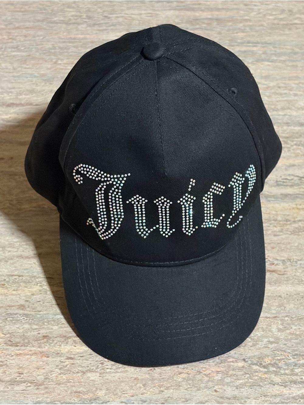 Juicy Couture Black Baseball Hat Logo with Studs